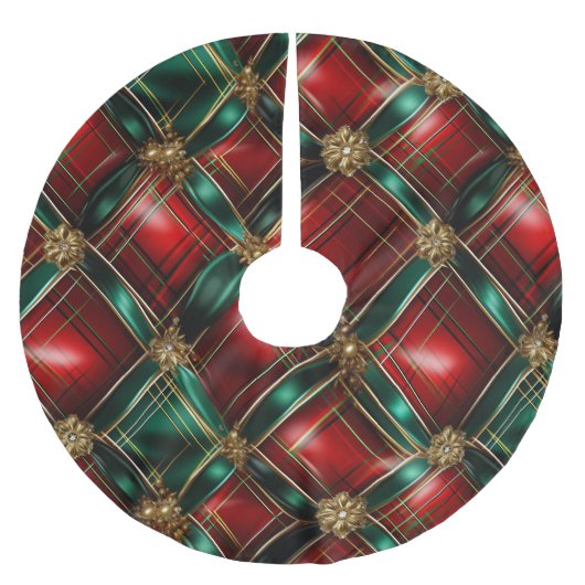 ROOD GROEN & GOUD KERSTPLAID PATRONEN KERSTBOOM ROK (Voorkant)