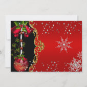 Rood groen goud Snowflake kerstfeest 5 Kaart (Achterkant)