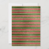 Rood Groen - Gouden Folie Kerstfeest Uitnodiging (Achterkant)