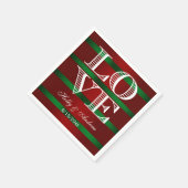 Rood Groen Gradiënt, Witte LOVE Servetten (Hoek)