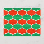 Rood Groen Kerst Ogee Pattern Briefkaart (Voorkant)
