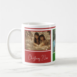 Rood Groen Kerstfoto Classic Mok, 11 oz Koffiemok