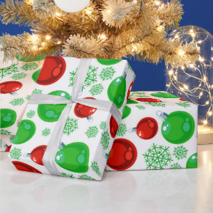 Rood-groen kerstlamppatroonomhulsel cadeaupapier