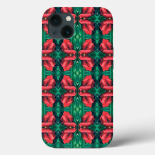 Rood Groen Kerstmis Bloemen Patroon 4EVA iPhone 13 Hoesje