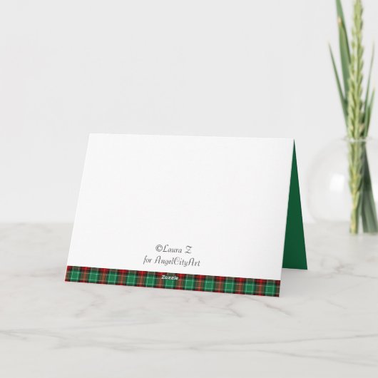 Rood Groen Kerstmis Plaid Aangepaste Kaarten (Achterkant)