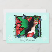 Rood Groen Kerstmis Solstice Fairy Kaart (Achterkant)