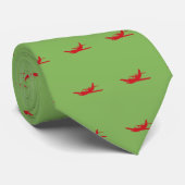 Rood groen kerstvakantievliegtuig stropdas (Opgerold)