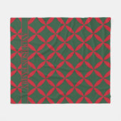 Rood Groen Mid Century Modern Holiday Fleece Deken (Voorkant (Horizontaal))