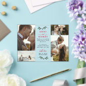 Rood Groen Mistletoe Vrolijk Getrouwd Kerstmis Acryl Uitnodigingen (Insitu (Huwelijk))