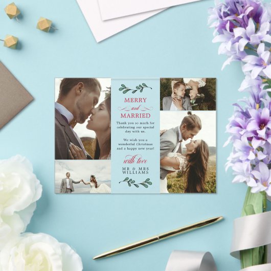 Rood Groen Mistletoe Vrolijk Getrouwd Kerstmis Acryl Uitnodigingen (Insitu (Huwelijk))