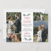 Rood Groen Mistletoe Vrolijk Getrouwd Kerstmis Bedankkaart (Voorkant)