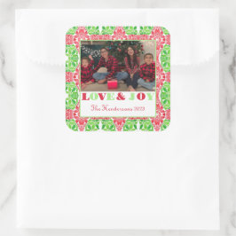 Rood & Groen Mozaïek Foto Vierkante Sticker