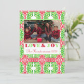 Rood & Groen Mozaïek Foto Vlakke Kaart (Staand voorkant)