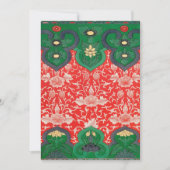 Rood & Groen Mystic Lotus Aziatisch Abstract Feestdagenkaart (Voorkant)