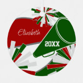 rood groen of ELKE KLEUREN basketbal cheerleader Metalen Ornament (Voorkant)
