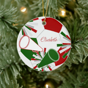 rood groen of ELKE KLEUREN voetbal cheer squad Keramisch Ornament