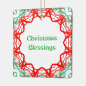 Rood groen ontwerp ingelijst keramisch ornament (Links)