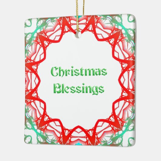 Rood groen ontwerp ingelijst keramisch ornament (Links)