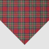 Rood Groen Plaid Rustiek Classic Stewart Tartan Tissuepapier (Detail)