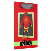 Rood & Groen Robot; Scarlet Red Stripes Klembord (Rechts)