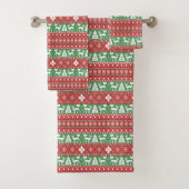 Rood & Groen Scandinavische feestelijke kerst Bad Handdoek (Insitu)