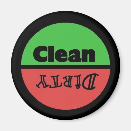 Rood/Groen Schoon Vuil Vaatwasser Magneet (Voorkant)