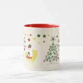 Rood Groen Script Star Tree Modern Merry Christmas Mok (Midden)