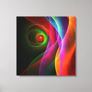 Rood Groen Sinaasappel Modern Abstract Kunstpatroo Canvas Afdruk