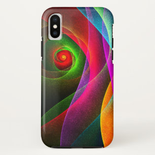 Rood Groen Sinaasappel Modern Abstract Kunstpatroo iPhone X Hoesje