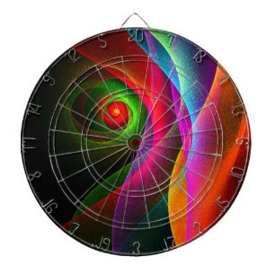 Rood Groen Sinaasappel Modern Abstract Kunstpatroo Dartbord