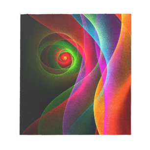 Rood Groen Sinaasappel Modern Abstract Kunstpatroo Notitieblok