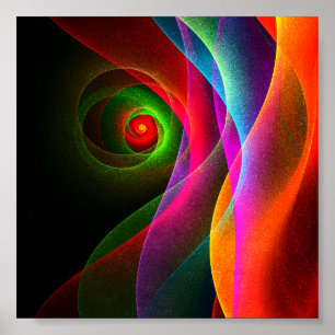 Rood Groen Sinaasappel Modern Abstract Kunstpatroo Poster