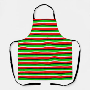 Rood Groen Strepen Patroon Ontwerp Schort