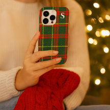 Rood groen tartan geruit met monogram
