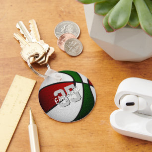 Rood groen team kleuren bulk of enkele basketbal sleutelhanger