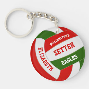 rood groen team voor meisjes volleybal sleutelhanger