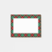 Rood Groen Vakantie Plaid Patroon Stickies Post-it® Notes (Voorkant)