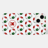 Rood groen voetballen patroon monogram Case-Mate iPhone case (Achterkant (horizontaal))