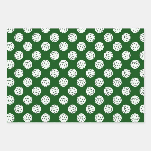 Rood Groen Volleyballen Team Viering Verjaardag Inpakpapier Vel (Voorkant 2)