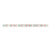 Rood Groen Vrolijk Kerstfeest Lint (Voorkant)