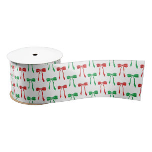 Rood & Groen Waterverf Boog Patroon Lint