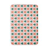 Rood Groen waterverf Vrolijk kerstboompatroon Badmat (Voorkant Verticaal)