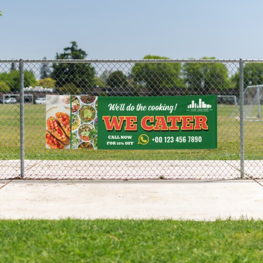 Rood Groen We Cater Catering Promo Logo Foto Spandoek (Insitu)