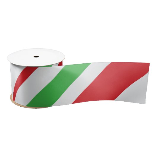 Rood, Groen & Wit Candy Cane Gestreept Lint (Spoel)
