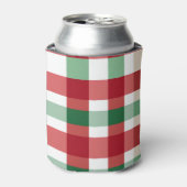 Rood Groen Wit Checkers Koelbox Blikjeskoeler (Blikje Voorkant)