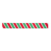 Rood Groen & Wit Diagonaal Gestreept Kerstmis Lint (Voorkant)