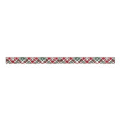 Rood Groen Wit Diagonaal Plaid 1.5 Inch Grosgrain Lint (Voorkant)