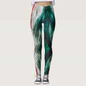Rood Groen wit driekleur Leggings (Voorkant)