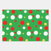 Rood Groen Wit Geel Polka Dot Inpakpapier Vel (Voorkant 2)