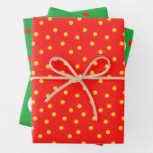 Rood Groen Wit Geel Polka Dot Inpakpapier Vel (In situ)